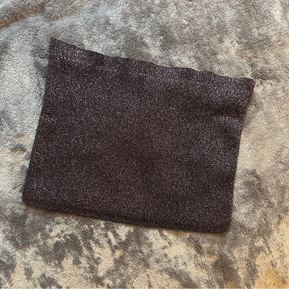 Zara Sparkle Crop Tube Top Black & Pink Metallic Sz. Small EUC stretchy flirty - Picture 4 of 5